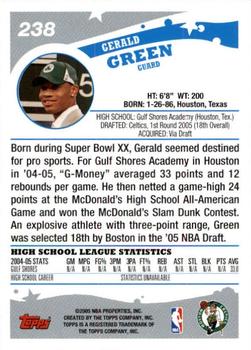 2005-06 Topps 1st Edition #238 Gerald Green Back