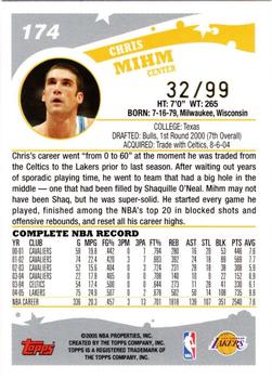 2005-06 Topps - Gold #174 Chris Mihm Back
