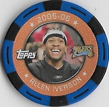 2005-06 Topps NBA Collector Chips - Blue #NNO Allen Iverson Front