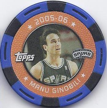 2005-06 Topps NBA Collector Chips - Blue #NNO Manu Ginobili Front