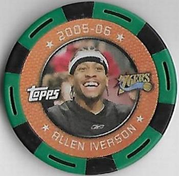 2005-06 Topps NBA Collector Chips - Green #NNO Allen Iverson Front