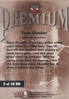 2001-02 Fleer Premium - Rookie Revolution #3 RR Tyson Chandler Back