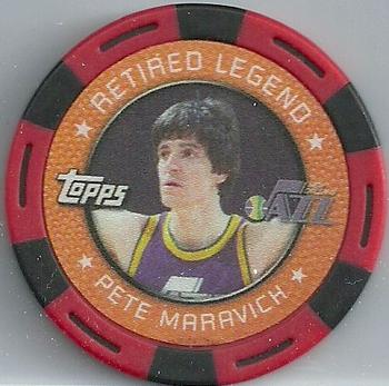 2005-06 Topps NBA Collector Chips - Red #NNO Pete Maravich Front