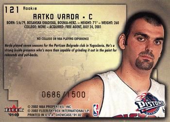 2001-02 Fleer Showcase #121 Ratko Varda Back