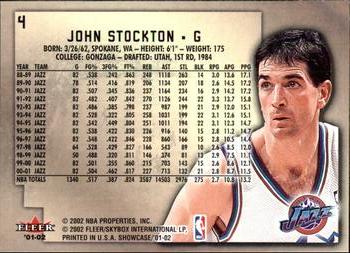 2001-02 Fleer Showcase #4 John Stockton Back