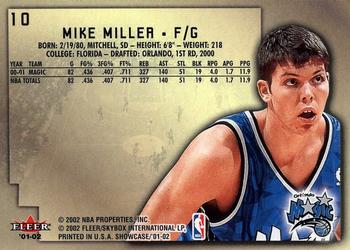 2001-02 Fleer Showcase #10 Mike Miller Back