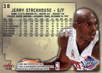 2001-02 Fleer Showcase #38 Jerry Stackhouse Back
