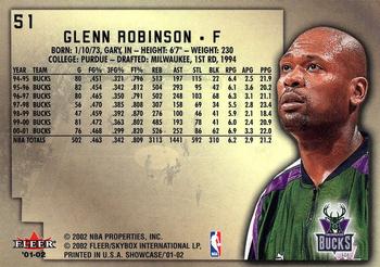 2001-02 Fleer Showcase #51 Glenn Robinson Back