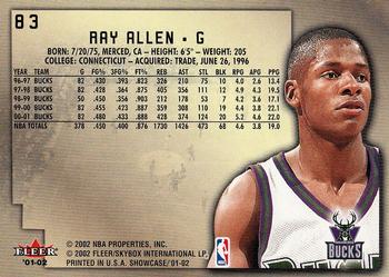 2001-02 Fleer Showcase #83 Ray Allen Back