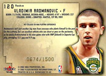 2001-02 Fleer Showcase #120 Vladimir Radmanovic Back