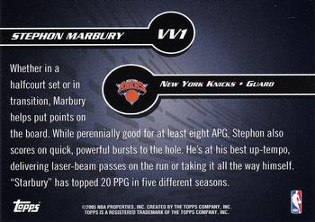 2005-06 Topps - Versatile Velocity #VV1 Stephon Marbury Back