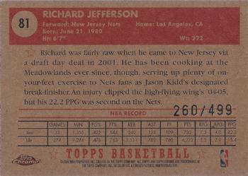2005-06 Topps 1952 Style - Chrome #81 Richard Jefferson Back