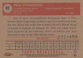 2005-06 Topps 1952 Style - Chrome #91 Peja Stojakovic Back
