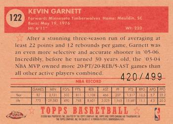 2005-06 Topps 1952 Style - Chrome #122 Kevin Garnett Back
