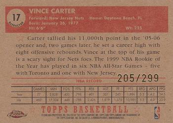 2005-06 Topps 1952 Style - Chrome Refractors #17 Vince Carter Back