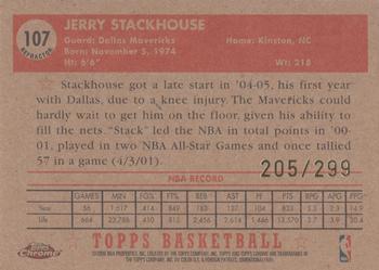 2005-06 Topps 1952 Style - Chrome Refractors #107 Jerry Stackhouse Back