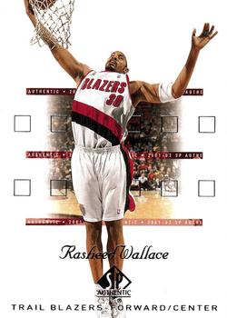 2001-02 SP Authentic #70 Rasheed Wallace Front