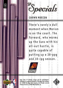 2001-02 SP Authentic #153 Shawn Marion Back