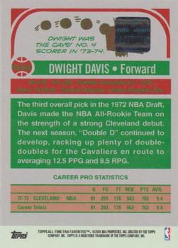 2005-06 Topps 1952 Style - All-Time Fan Favorites Autographs #FFA-DWA Dwight Davis Back