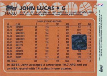 2005-06 Topps 1952 Style - All-Time Fan Favorites Autographs #FFA-JLU John Lucas Back