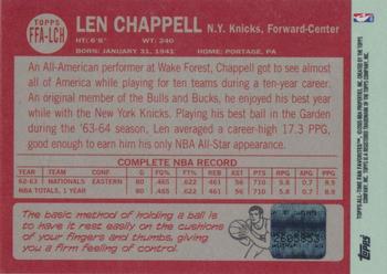 2005-06 Topps 1952 Style - All-Time Fan Favorites Autographs #FFA-LCH Len Chappell Back