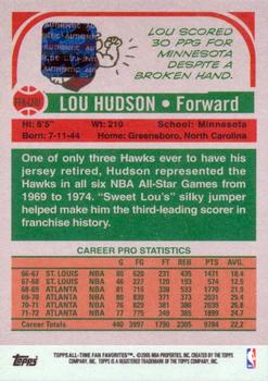 2005-06 Topps 1952 Style - All-Time Fan Favorites Autographs #FFA-LHU Lou Hudson Back