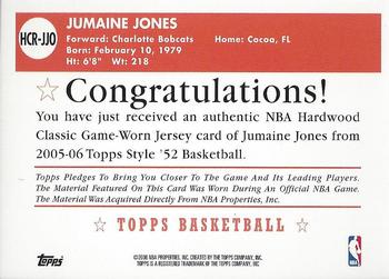 2005-06 Topps 1952 Style - Hardwood Classics #HCR-JJO Jumaine Jones Back