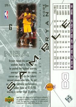 2001-02 SPx #SPX-1 Kobe Bryant Back