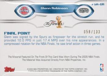 2005-06 Topps Big Game - Final Score Relics #FSR-GR Glenn Robinson Back