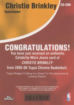 2005-06 Topps Chrome - Chosen One #CO-CBR Christie Brinkley Back