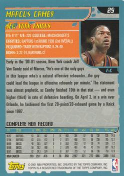 2001-02 Topps #89 Marcus Camby Back