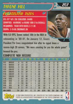 2001-02 Topps #207 Tyrone Hill Back
