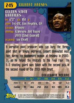 2001-02 Topps #249 Gilbert Arenas Back