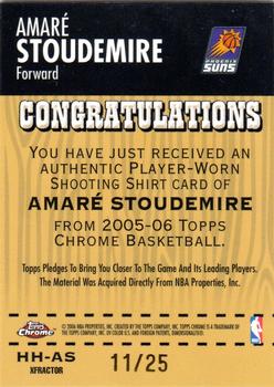 2005-06 Topps Chrome - Hardwood Heroics X-Fractors #HH-AS Amare Stoudemire Back