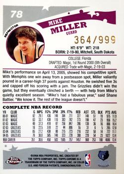 2005-06 Topps Chrome - Refractors #78 Mike Miller Back