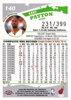 2005-06 Topps Chrome - Refractors Black #140 Gary Payton Back