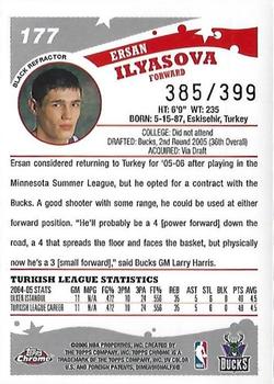2005-06 Topps Chrome - Refractors Black #177 Ersan Ilyasova Back