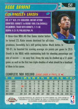2001-02 Topps Chrome #50 Kobe Bryant Back
