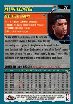 2001-02 Topps Chrome #32 Allan Houston Back