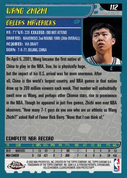 2001-02 Topps Chrome #112 Wang Zhizhi Back