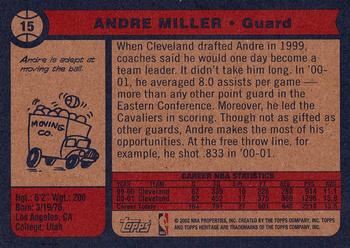 2001-02 Topps Heritage #15 Andre Miller Back