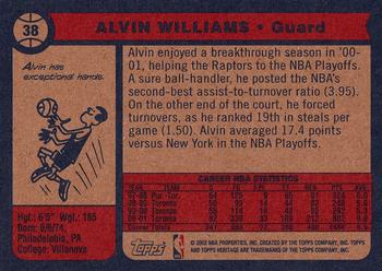 2001-02 Topps Heritage #38 Alvin Williams Back