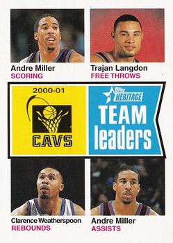 2001-02 Topps Heritage #85 Andre Miller / Trajan Langdon / Clarence Weatherspoon Front
