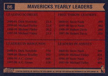 2001-02 Topps Heritage #86 Dirk Nowitzki / Steve Nash Back