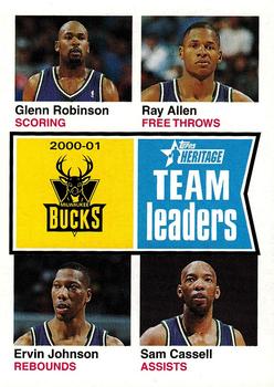 2001-02 Topps Heritage #96 Glenn Robinson / Ray Allen / Ervin Johnson / Sam Cassell Front