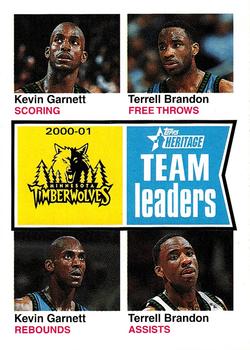 2001-02 Topps Heritage #97 Kevin Garnett / Terrell Brandon Front