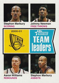 2001-02 Topps Heritage #98 Stephon Marbury / Johnny Newman / Aaron Williams Front