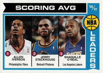 2001-02 Topps Heritage #145 2000-01 NBA Scoring Average Leaders Front