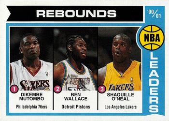 2001-02 Topps Heritage #148 2000-01 NBA Rebounds Leaders Front