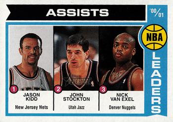 2001-02 Topps Heritage #149 2000-01 NBA Assists Leaders Front
